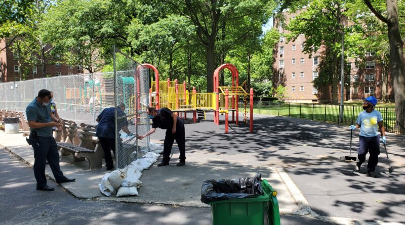 Playground at NYCHA development.