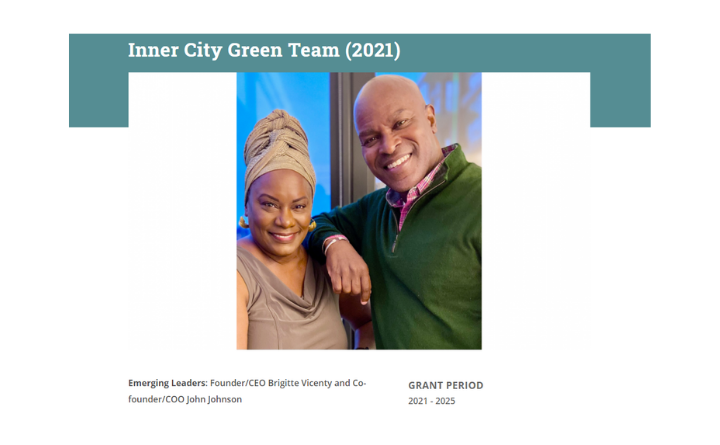 woman and man with text Inner City Green Team (2021)