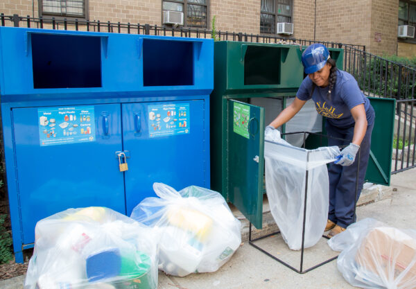 recycling bins