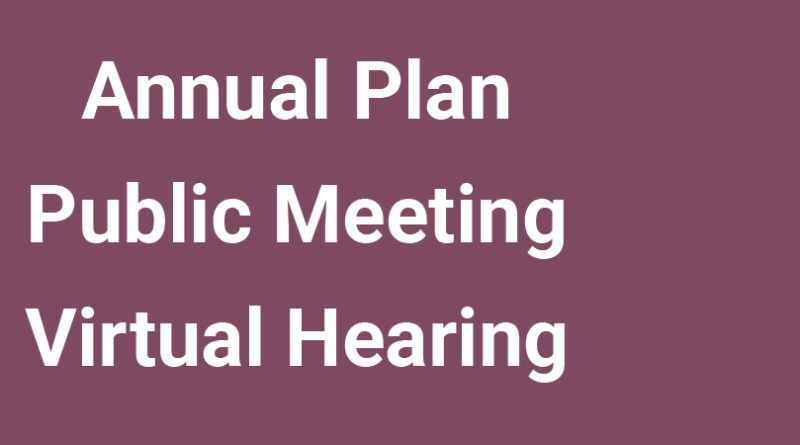 Text: Annual Plan Public Meeting Virtual Hearing