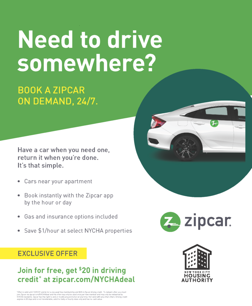 need to drive somewhere? ad for zipcar, text in story