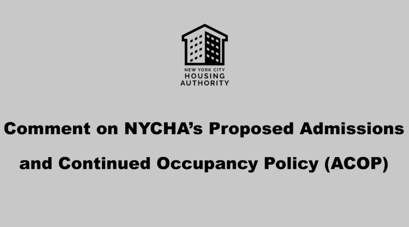 Comment on NYCHA's ACOP