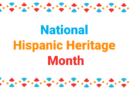 colorful banner with text: National Hispanic Heritage Month