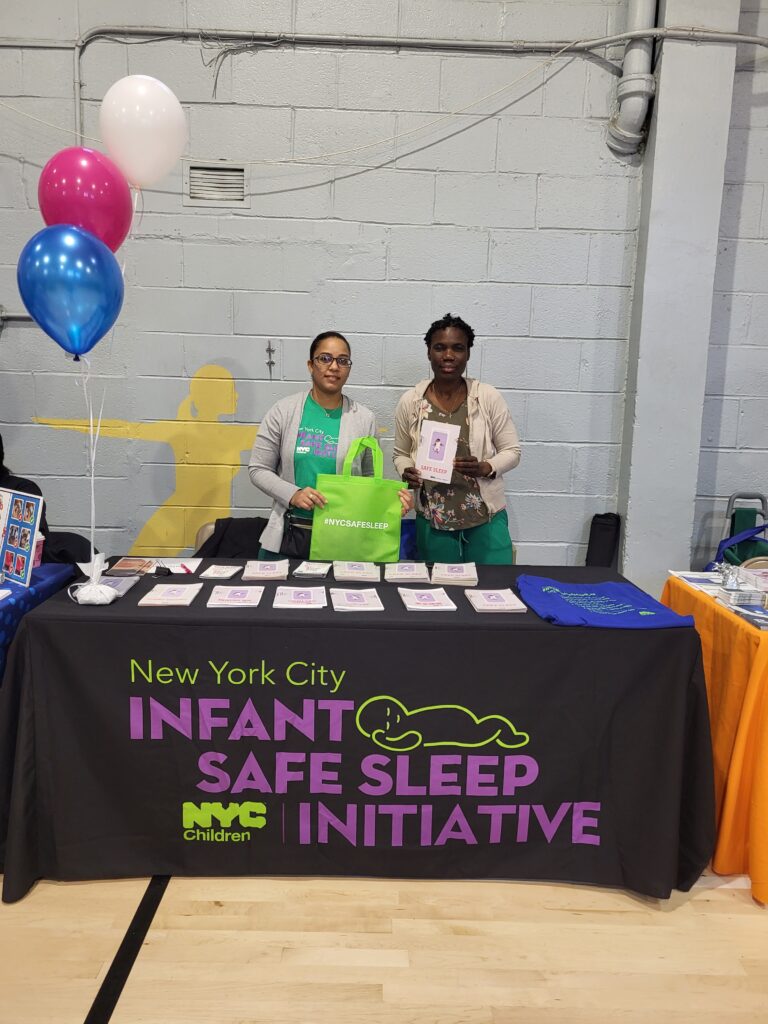 Representatives from NYC Infant Sleep Safe Initiative pictured at the recent Healthy Start @ NYCHA resource fair.