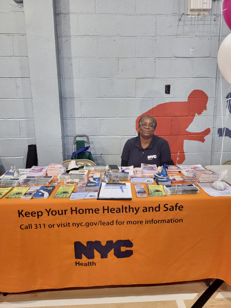 A representative from NYC Health pictured at the recent Healthy Start @ NYCHA resource fair.