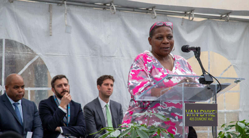 Lisa Kenner pictured at Construction Commencement Ceremony for Van Dyke 3 Wellness Community Sustainability