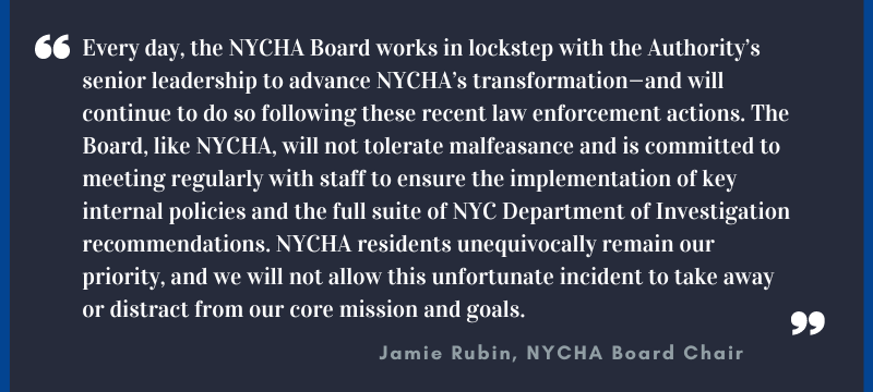 NYCHA Board Chair statement