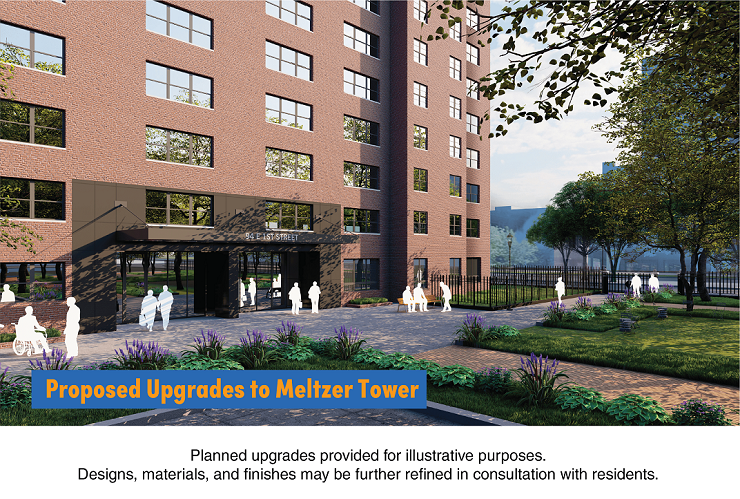 Rendering of Meltzer Tower improvements