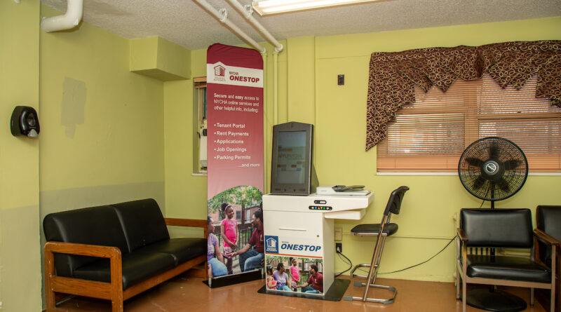 self-service-kiosk in the property management office of Eastchester Gardens