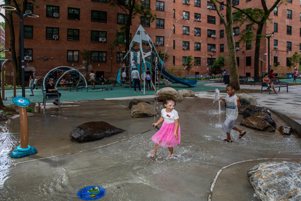 children playing in playground