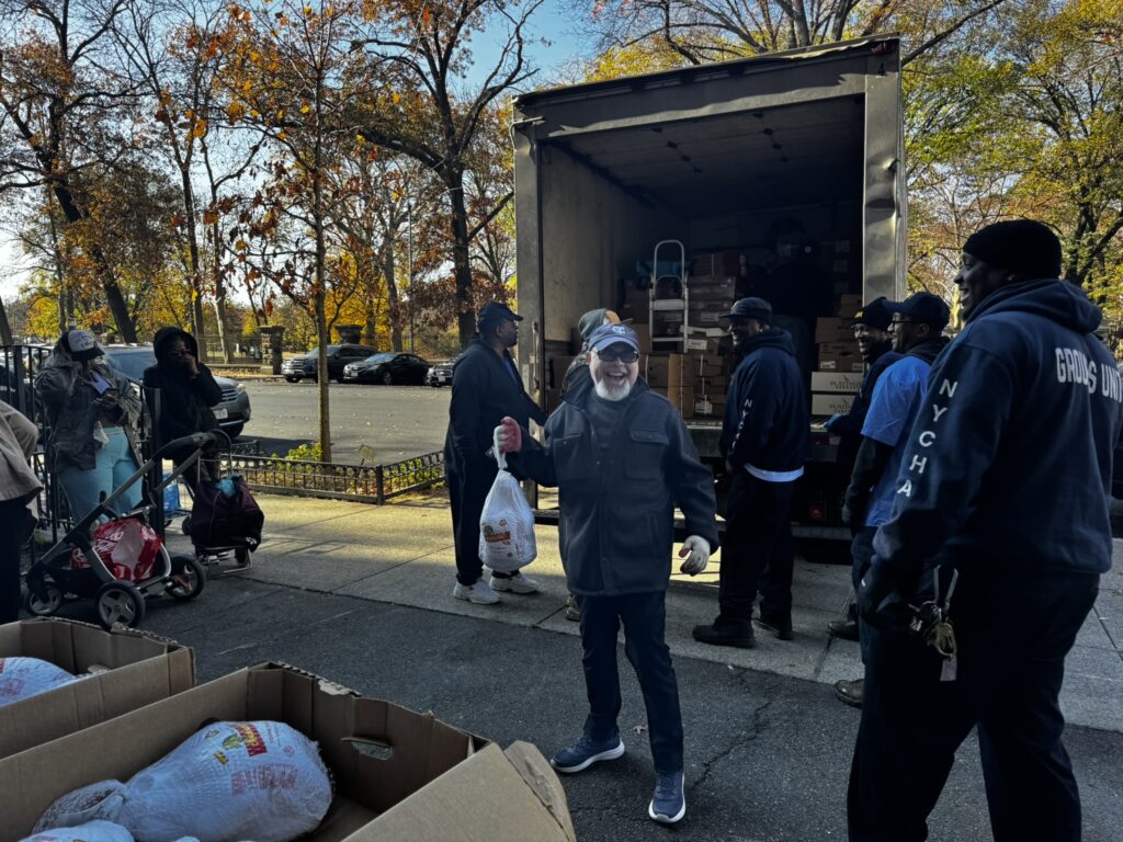 man holding turkey