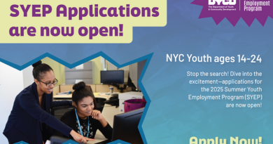 SYEP Applications are now open (text) photo of two people