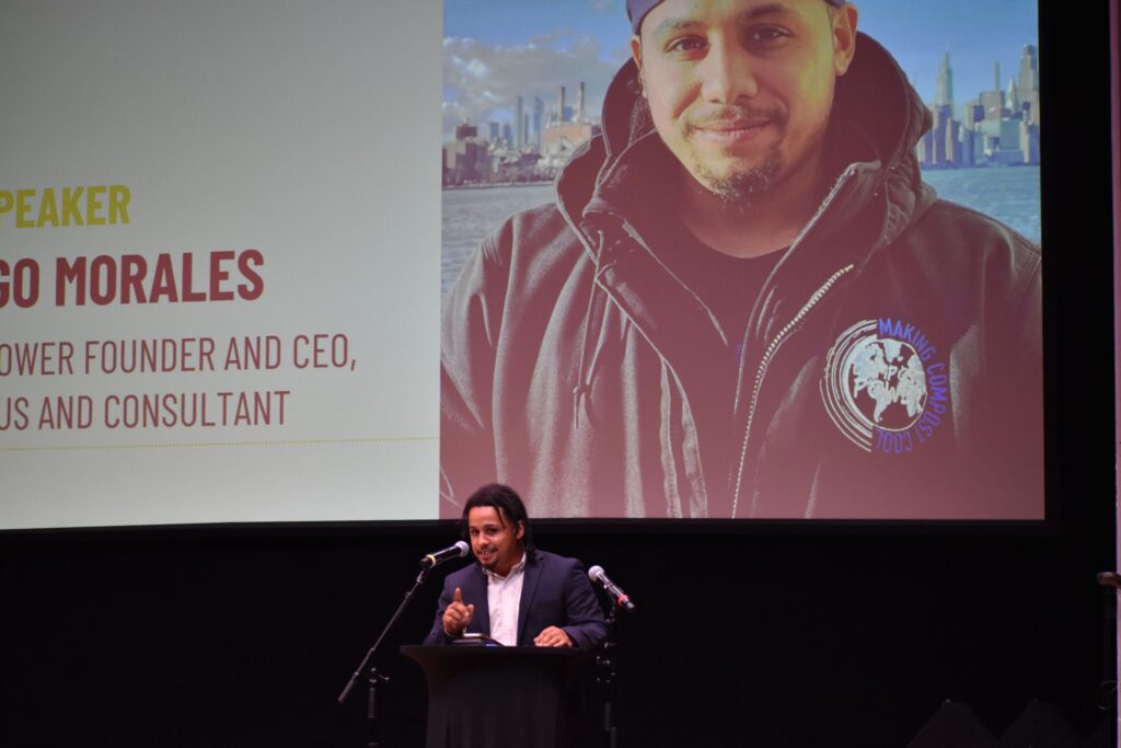 person speaking on a stage