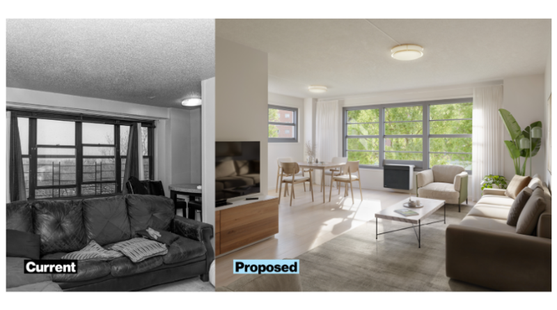 Rendering of PACT apartment improvements