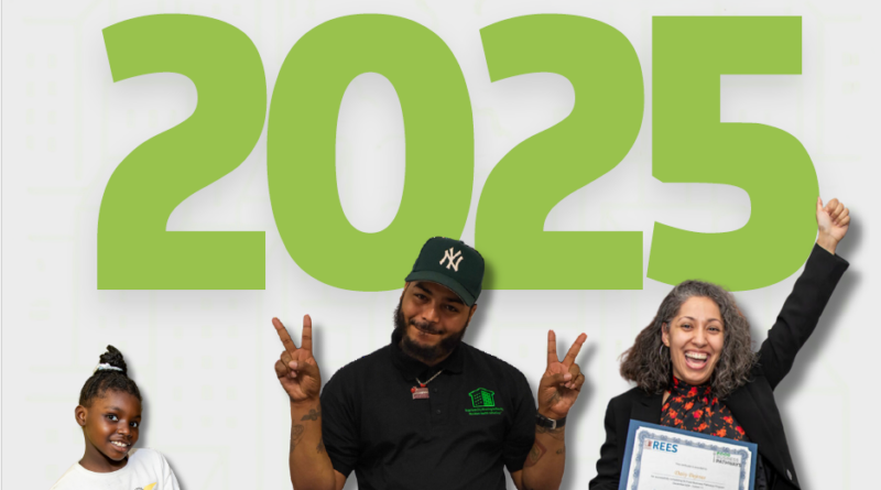 cover of annual report with large text that reads 2025 and three people