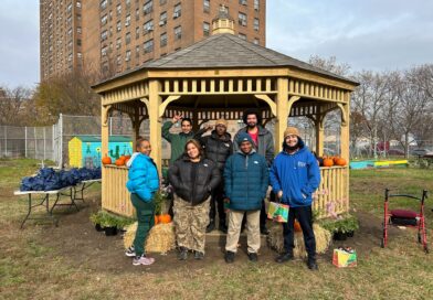 group of people in front of gazebo
