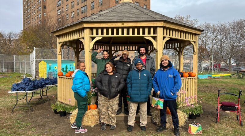group of people in front of gazebo