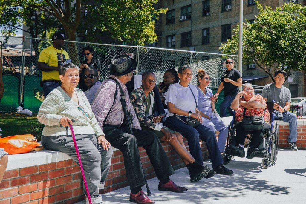 two newly transformed outdoor community spaces at Roosevelt Houses 