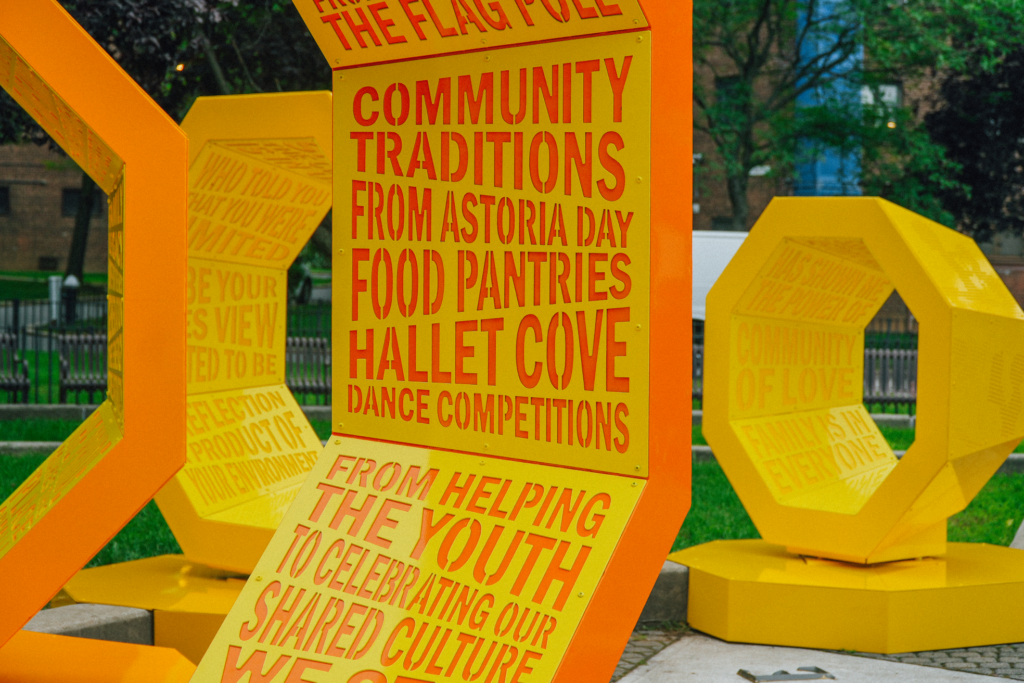 yellow and orange art installation