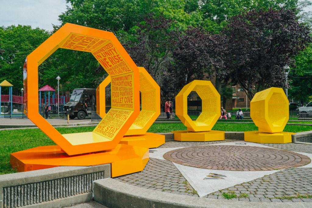 yellow and orange art installation