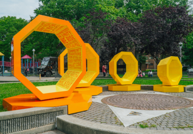 yellow and orange art installation