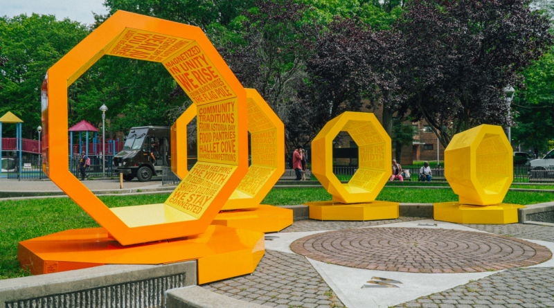 yellow and orange art installation