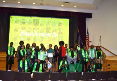 group of graduates standing on stage