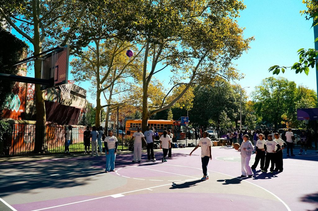Renovated basketball court