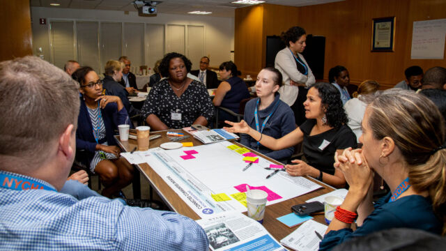 NYCHA employees discuss Connecting Communities in a Series of Board Room meetings
