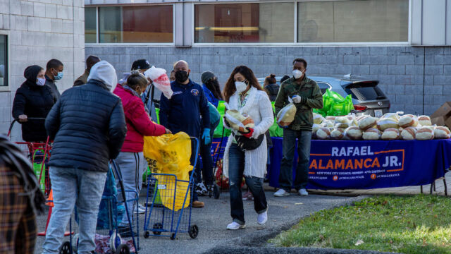 Turkey and produce giveaway at Melrose Classic Community Center. people online to get free turkeys