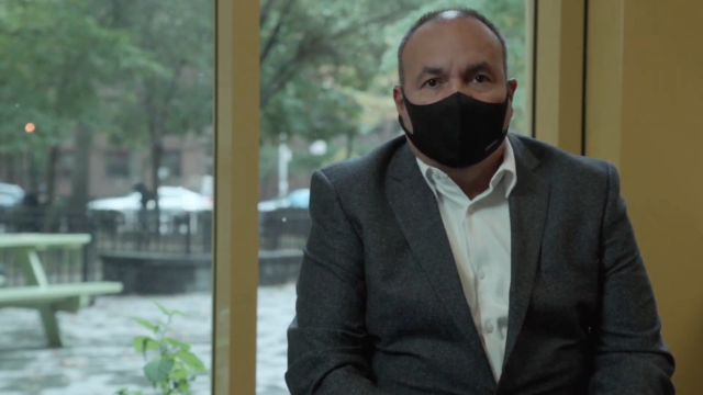 Fulton Houses RA President Miguel Acevedo was presented with the Community Service Award on behalf of the association.