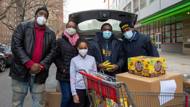 Holiday meal distribution at St. Nicholas Houses.