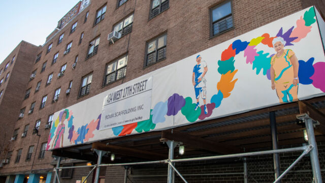 Chelsea-Elliot and Fulton Houses ArtBridge intertwining Colors Mural