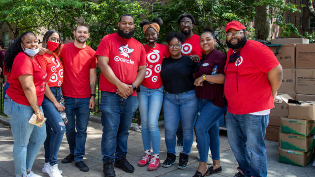 Volunteers from Target. group of people