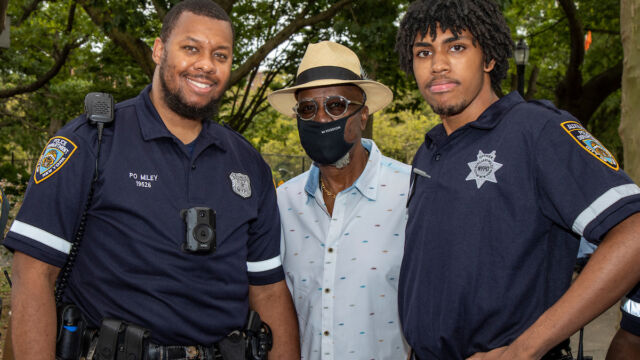 National Night Out at Linden Park three men, including two police officers