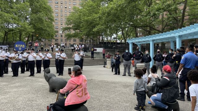 Ribbon-cutting events have been held throughout the summer, featuring music, appearances by political leaders, law enforcement, and former Knicks players, and sports equipment/toy giveaways. Basketball court ribbon cutting
