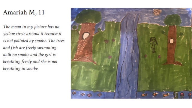 drawing of green space with trees